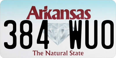 AR license plate 384WUO