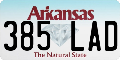 AR license plate 385LAD