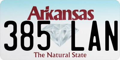 AR license plate 385LAN