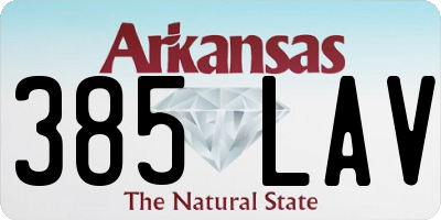 AR license plate 385LAV