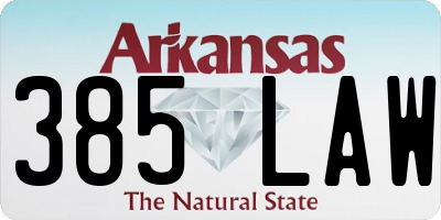 AR license plate 385LAW