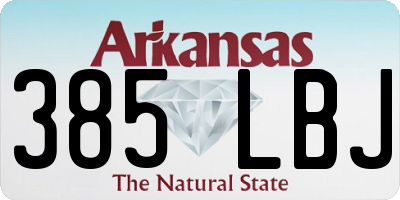 AR license plate 385LBJ