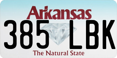 AR license plate 385LBK