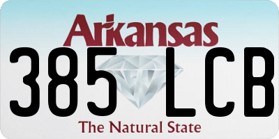 AR license plate 385LCB