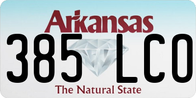 AR license plate 385LCO