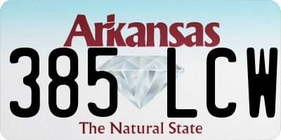 AR license plate 385LCW