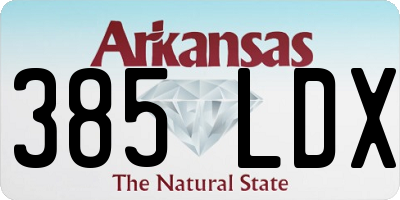 AR license plate 385LDX