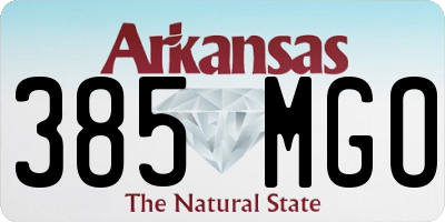AR license plate 385MGO