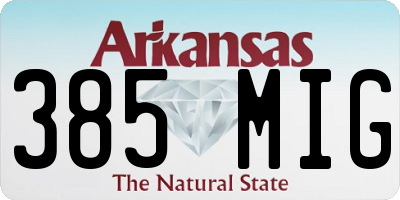 AR license plate 385MIG