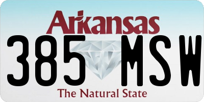 AR license plate 385MSW