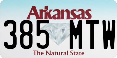AR license plate 385MTW
