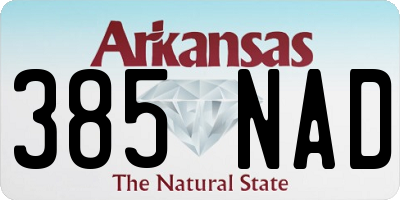 AR license plate 385NAD