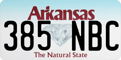 AR license plate 385NBC