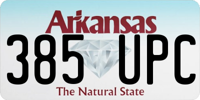 AR license plate 385UPC