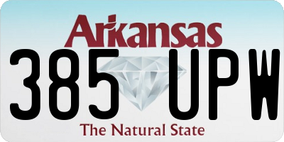 AR license plate 385UPW