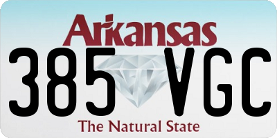 AR license plate 385VGC