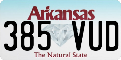 AR license plate 385VUD