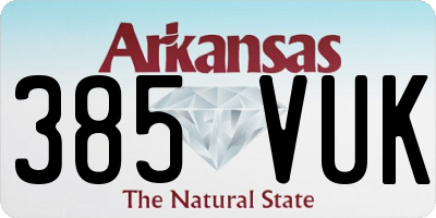 AR license plate 385VUK