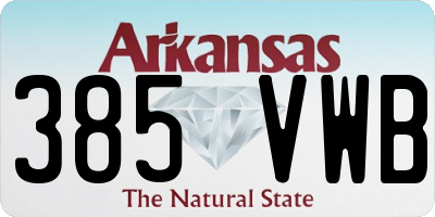 AR license plate 385VWB