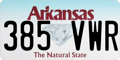 AR license plate 385VWR
