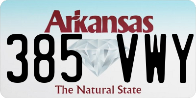 AR license plate 385VWY