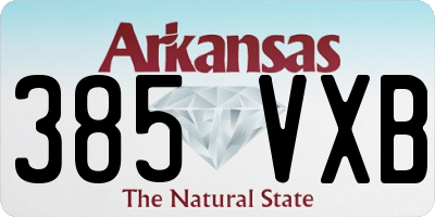 AR license plate 385VXB