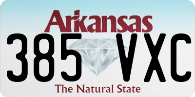 AR license plate 385VXC