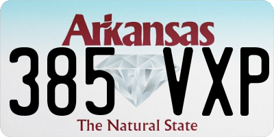 AR license plate 385VXP