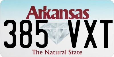 AR license plate 385VXT