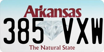 AR license plate 385VXW