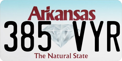 AR license plate 385VYR