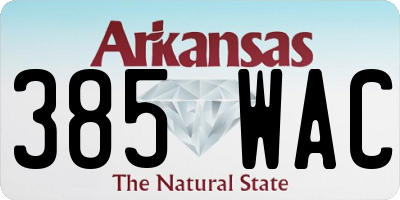 AR license plate 385WAC