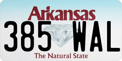 AR license plate 385WAL