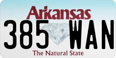 AR license plate 385WAN