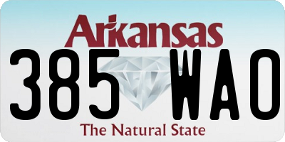 AR license plate 385WAO