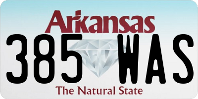 AR license plate 385WAS