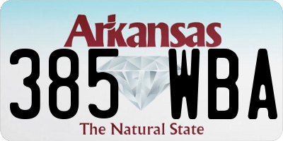 AR license plate 385WBA