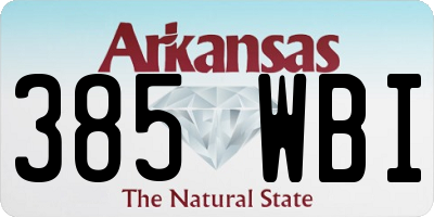 AR license plate 385WBI