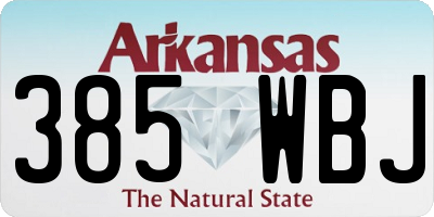 AR license plate 385WBJ