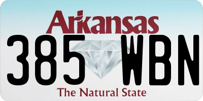 AR license plate 385WBN