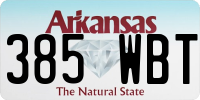 AR license plate 385WBT