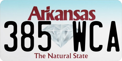 AR license plate 385WCA