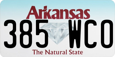 AR license plate 385WCO