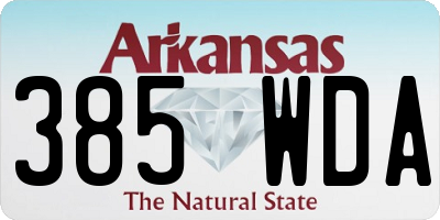 AR license plate 385WDA