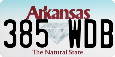 AR license plate 385WDB
