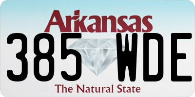 AR license plate 385WDE