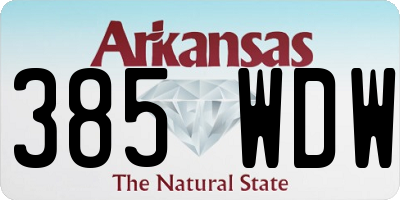 AR license plate 385WDW