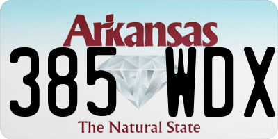 AR license plate 385WDX