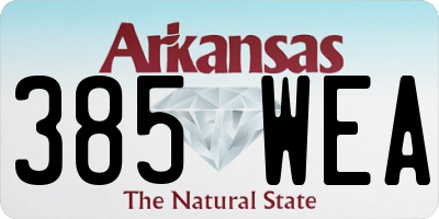 AR license plate 385WEA