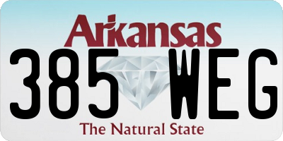 AR license plate 385WEG